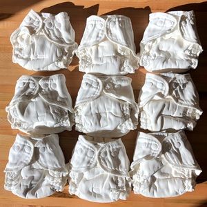 Set of 9 esembly cloth diapers size 1 used - A team
